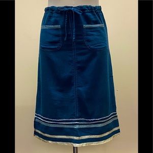 Neesh by Dar Boho Linen Drawstring Pocket Skirt S